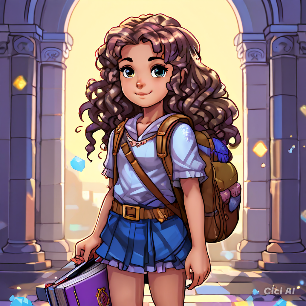 Sofia, a semideusa filha de Atena, a deusa da sabedoria, optou por itens práticos e educativos. Ela escolheu uma mochila, estojo, lancheira e cadernos da Bubu, as corujinhas sábias, além de canetas de glitter para alegrar seus passeios com os amigos e manter suas anotações impecáveis.